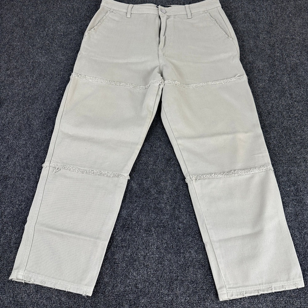 ASOS DESIGN Mens Stone Beige Cotton Twill Straight Leg Chino‎ Pants 34X37